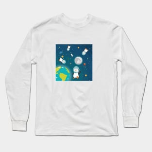 Penguin in space Long Sleeve T-Shirt